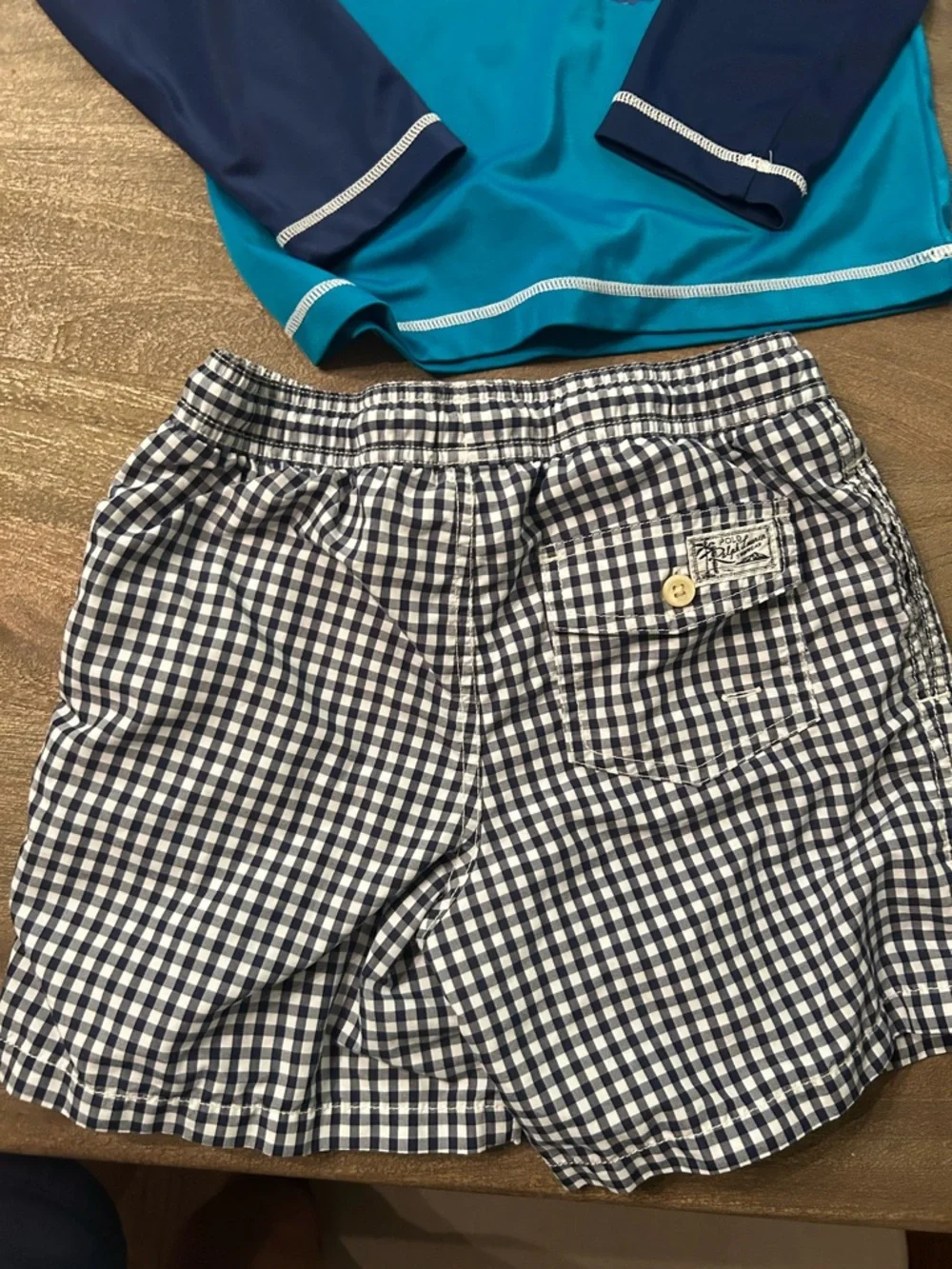 Polo Ralph Lauren swim trunks Gymboree Rash Guard swim Navy blue & Teal octopus8